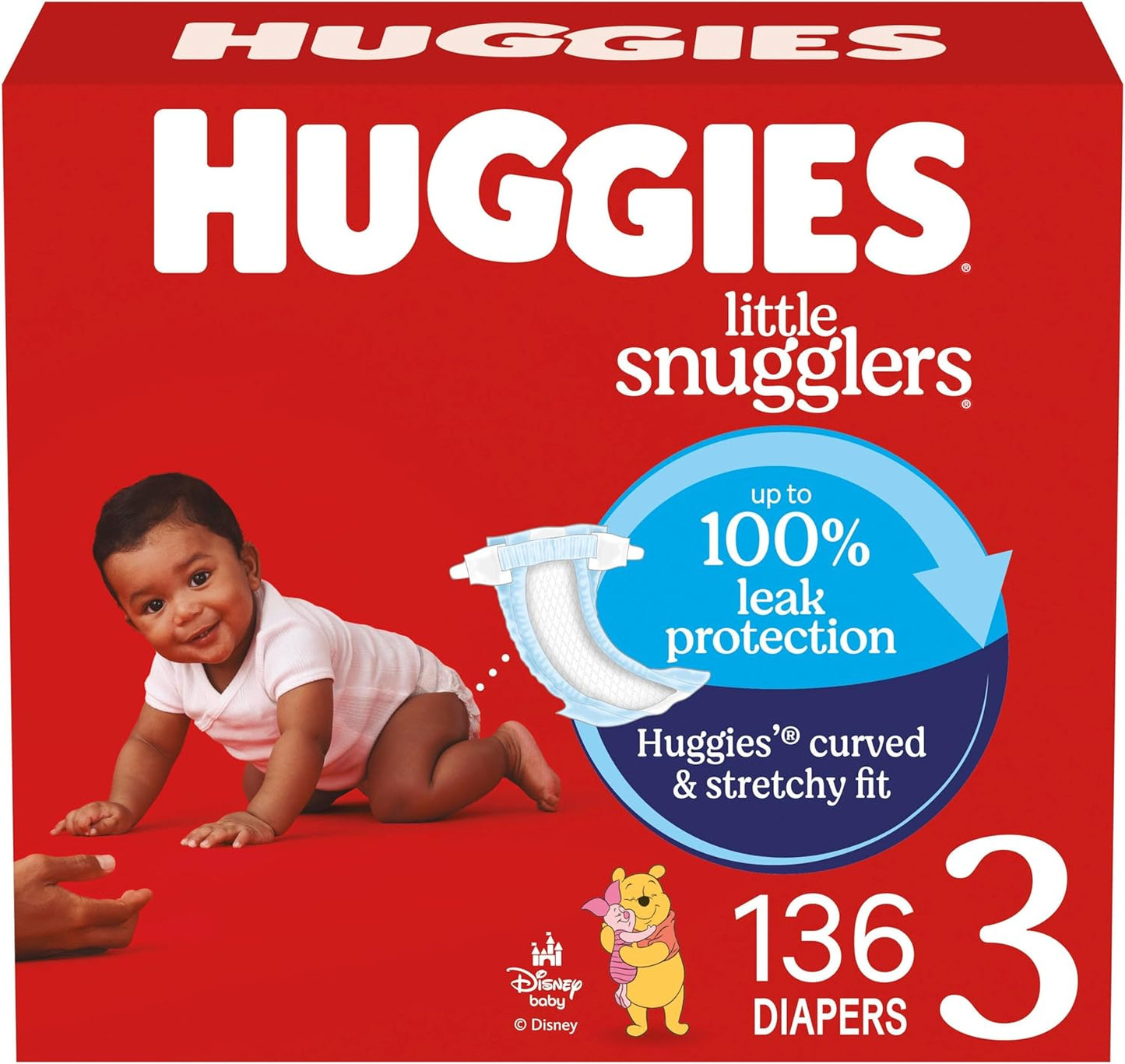Huggies Size 3 Diapers for Little Snugglers - 136 Count Pack