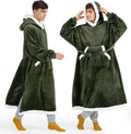 Bedsure Wearable Blanket Hoodie Oversize Olive Green - Cozy Full-Body