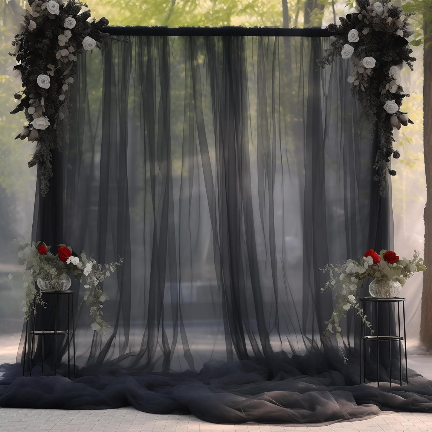Transform Any Event with Sheer Black Backdrop Curtains by Wish Care
