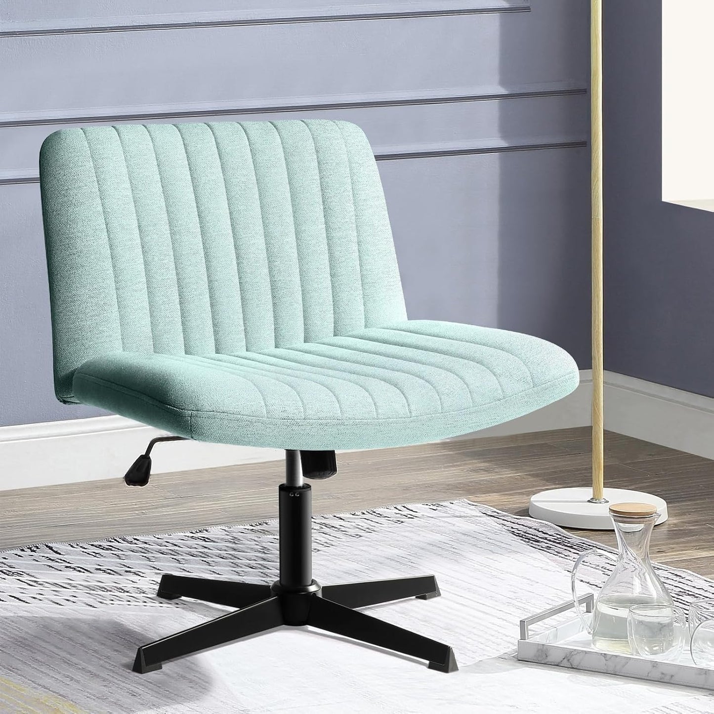 PUKAMI Criss Cross Chair: Stylish Armless Office Desk Chair