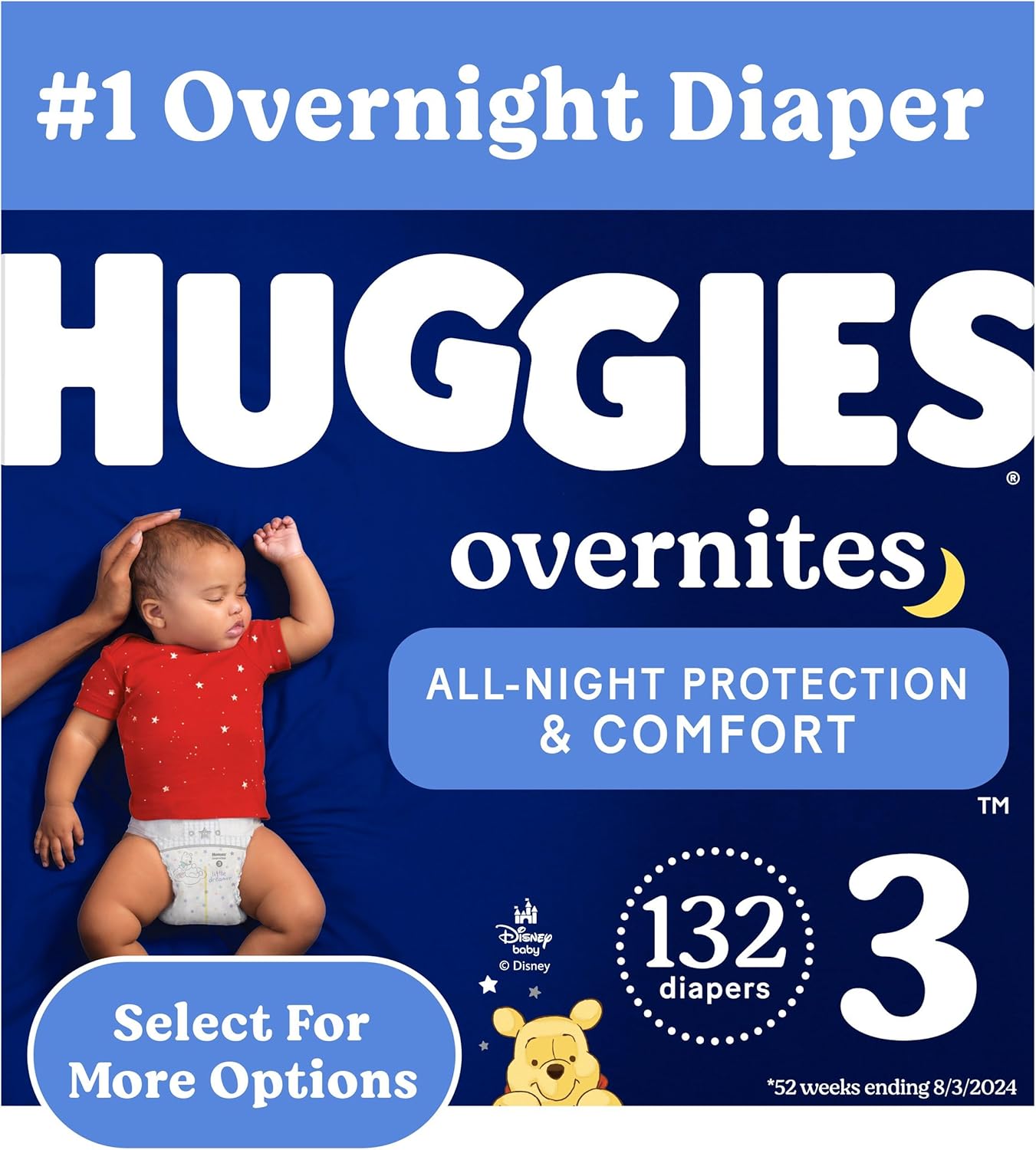 Huggies Size 3 Overnites: 132 Ct Overnight Diapers