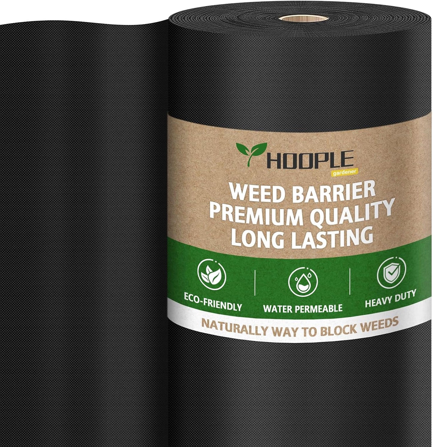 HOOPLE 4ft x 180ft Heavy Duty Weed Barrier Fabric for Gardens