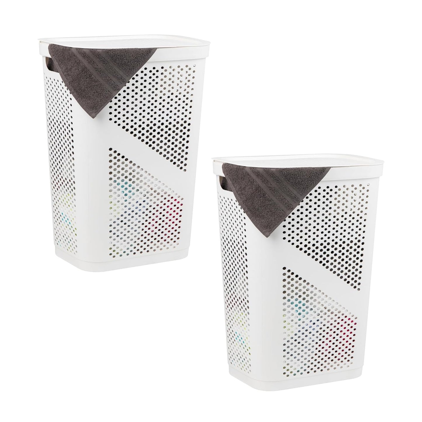 Mind Reader 60L Slim Laundry Hamper Set of 2 for Easy Use