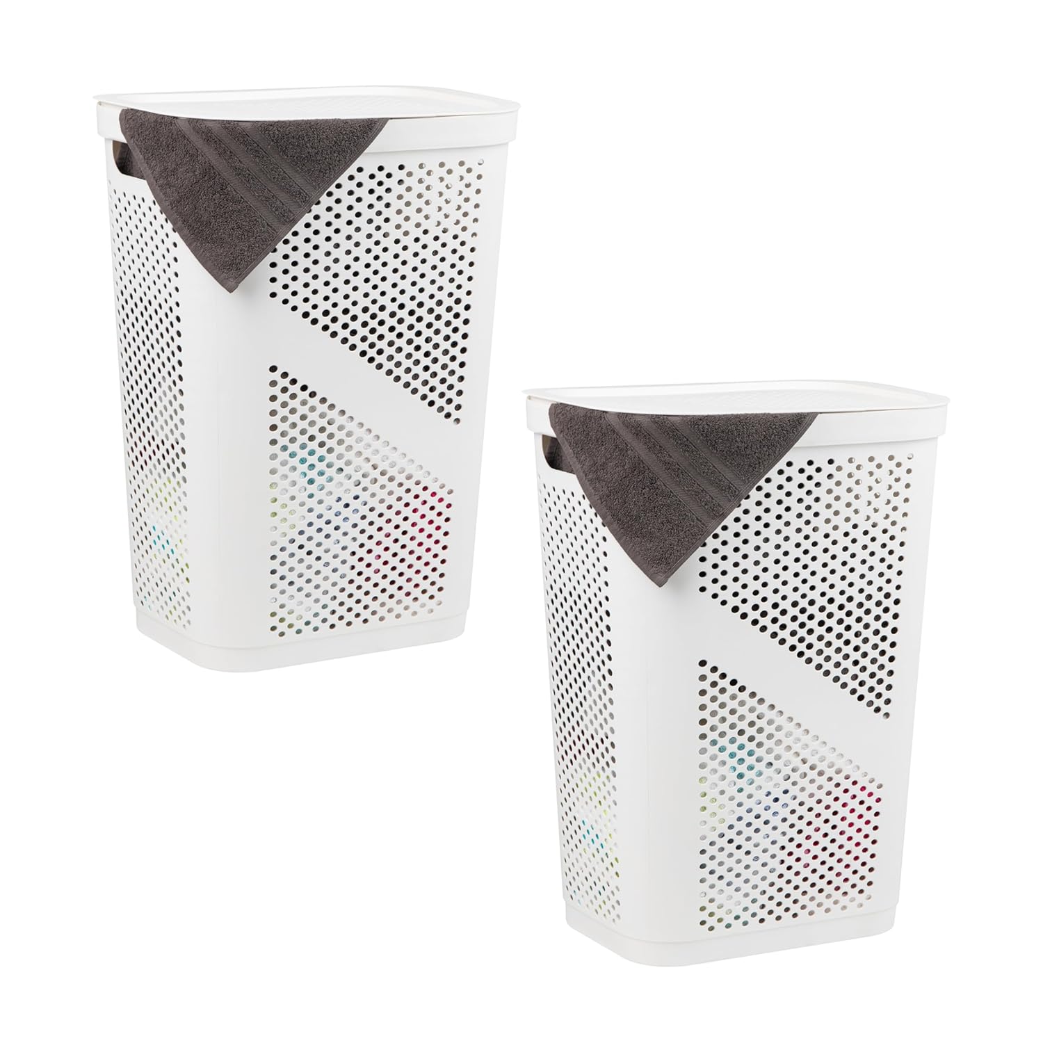 Mind Reader 60L Slim Laundry Hamper Set of 2 for Easy Use