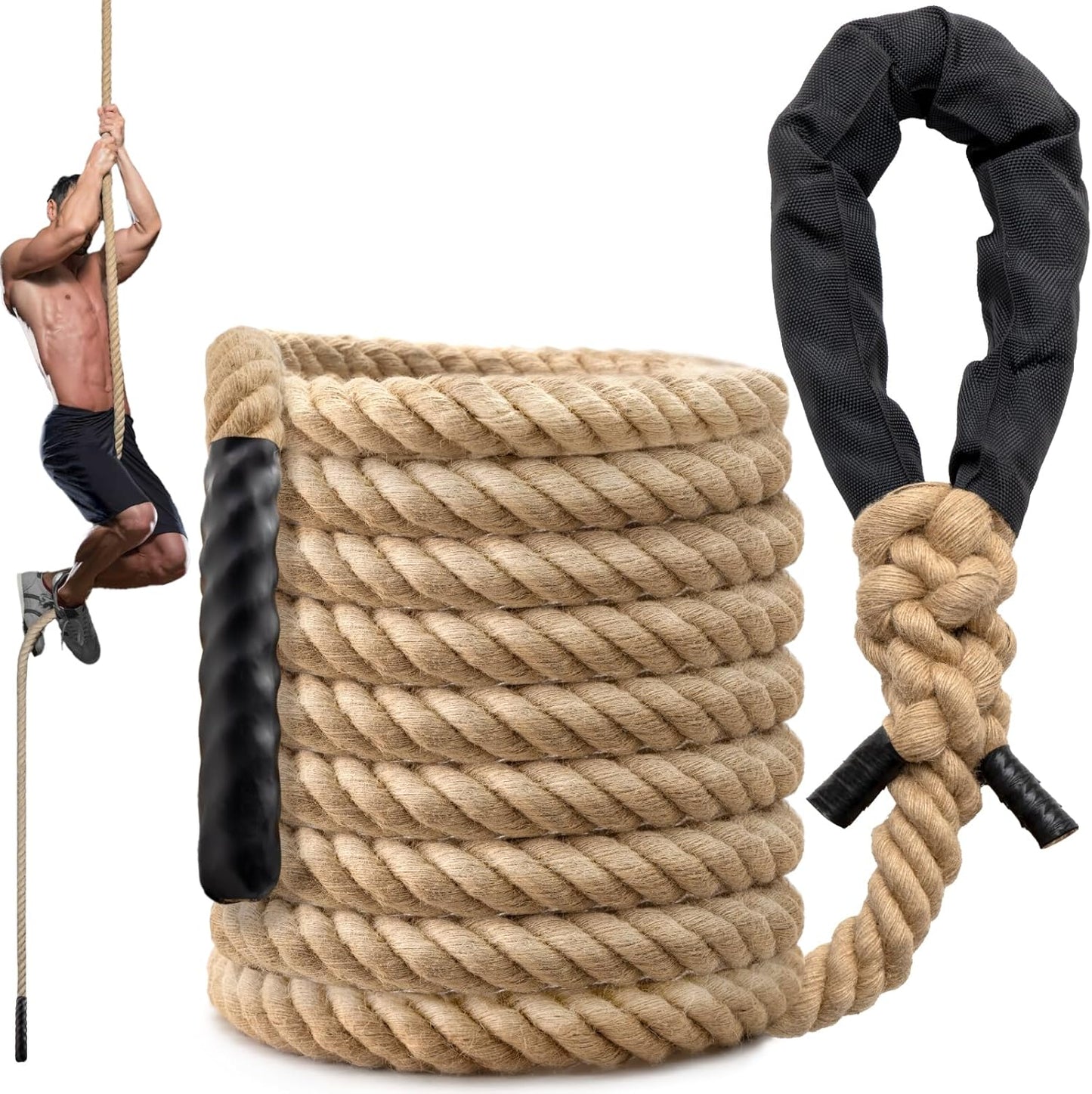 Climbing Rope Gym Workout - Heavy Duty Jute for Fitness