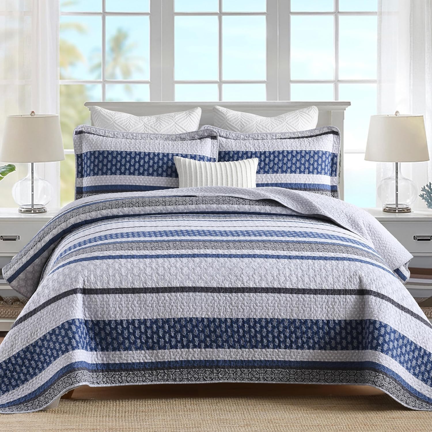 Homzard Quilt Bedding Set Twin Size - 100% Cotton Comforter