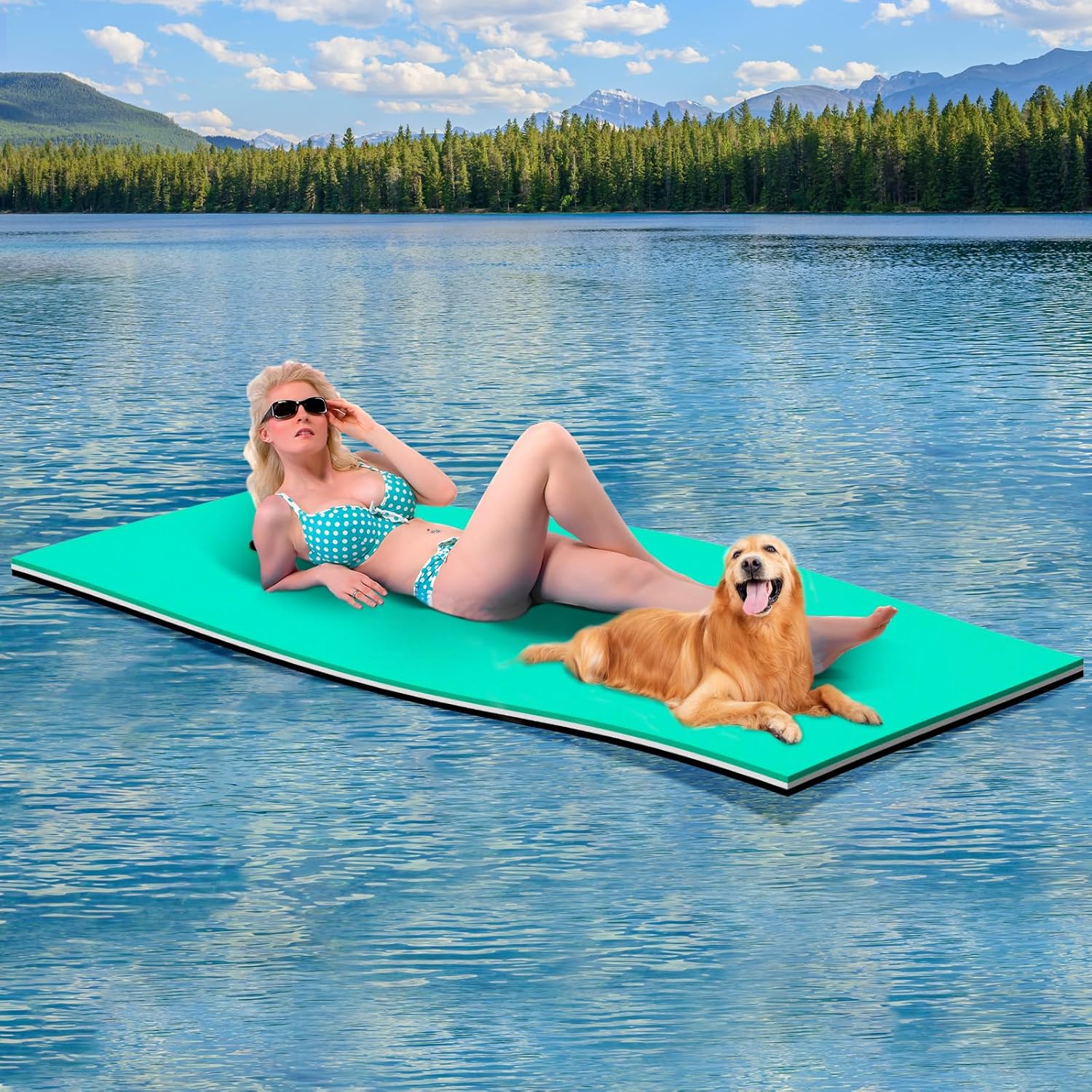 7ft x 3ft Floating Mat for Lake, Thick XPE Foam Raft for Fun