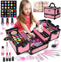 Kids Makeup Kit for Girl 59Pcs Pink Play Set - Washable Vanity