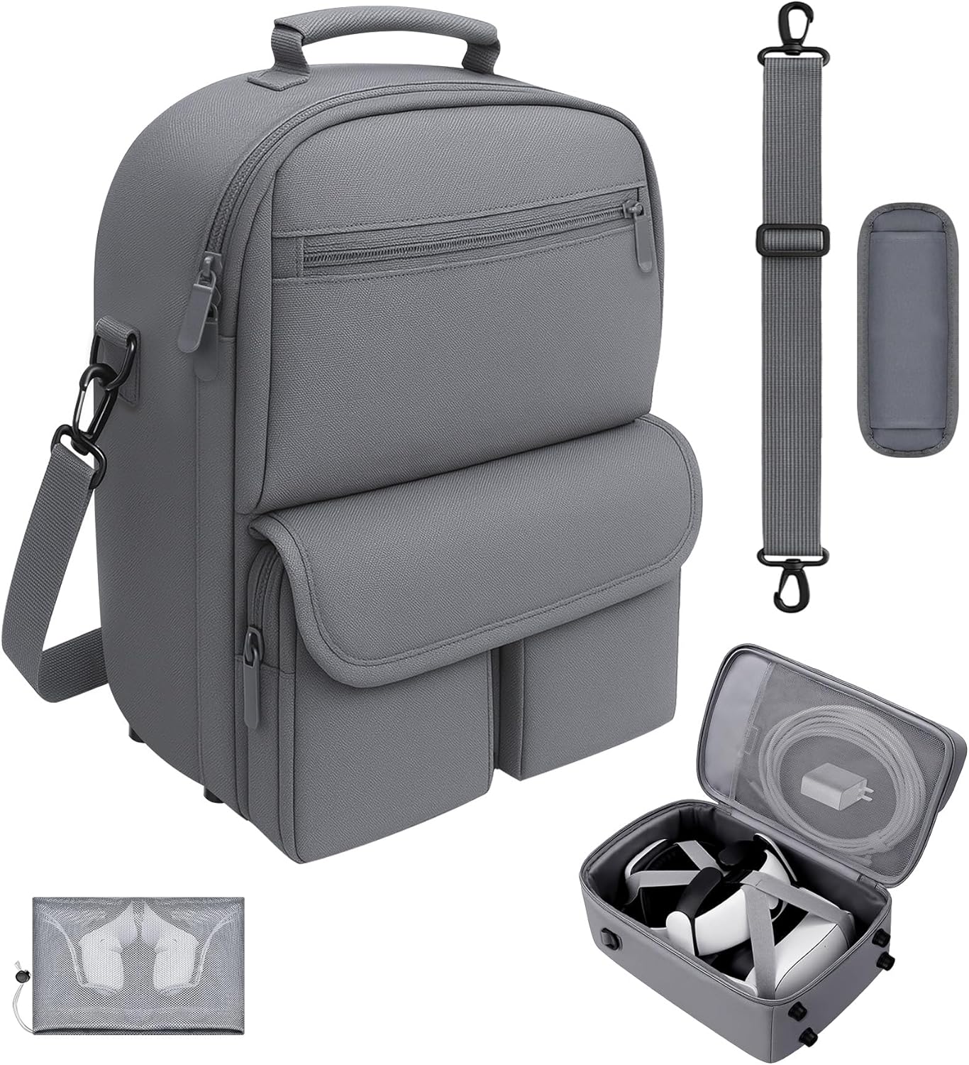 Carrying Case for Meta Quest 3S/3/2 - Large Capacity Storage