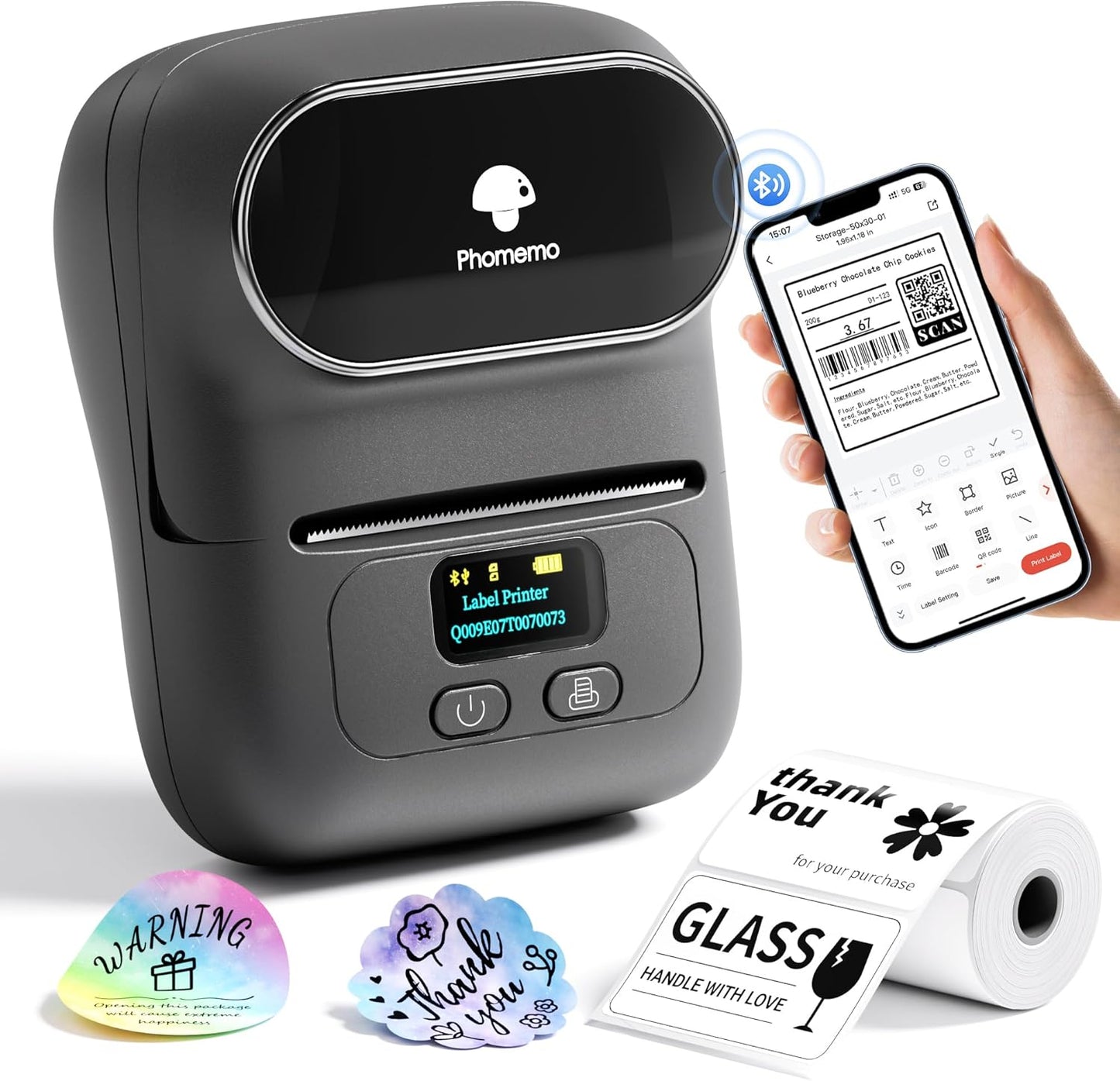 Phomemo M110 Thermal Label Maker - Portable Bluetooth Printer