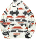1/4 Zipper Sweatshirt Ethnic Aztec Print - Warm Casual Layer