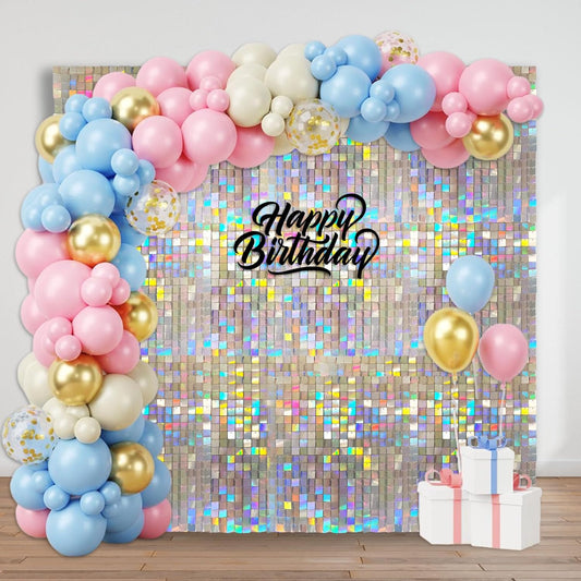 24PCS Colorful Shimmer Wall Backdrop for Stunning Party Decor