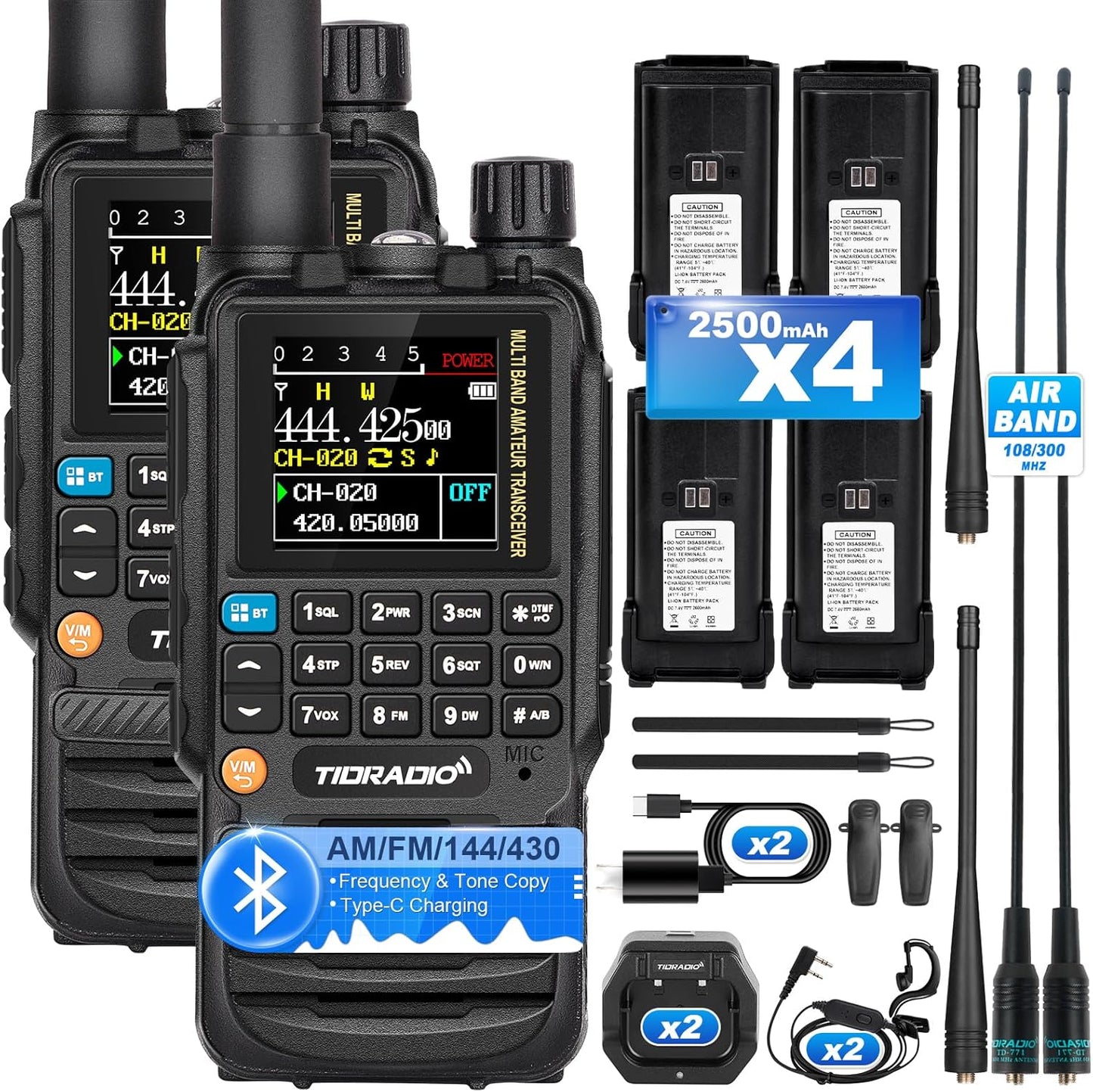 TIDRADIO TD-H3 GMRS Radio Handheld with Long Range Walkie Talkies