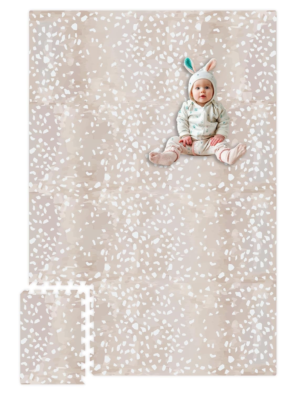 Premium Soft Foam Baby Play Mat with Modern Terrazzo Design
