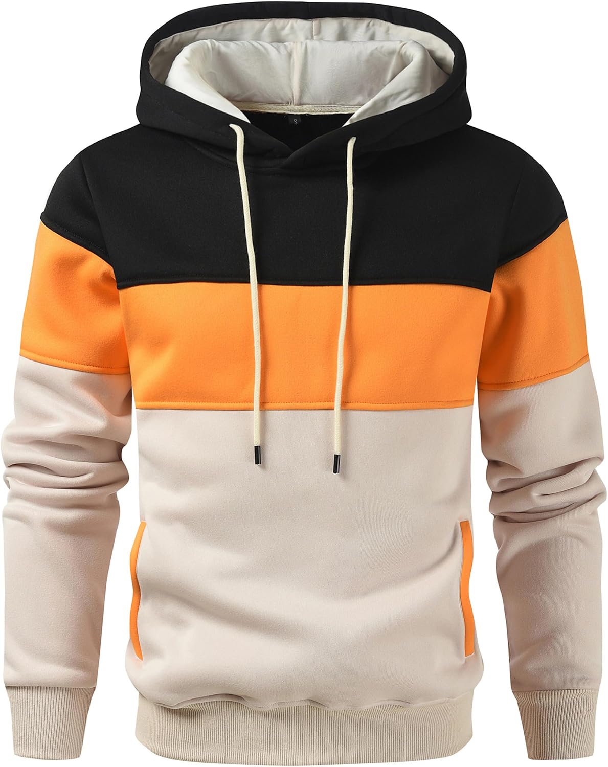 Men's Novelty Color Block Pullover Hoodie for Cozy Comfort
