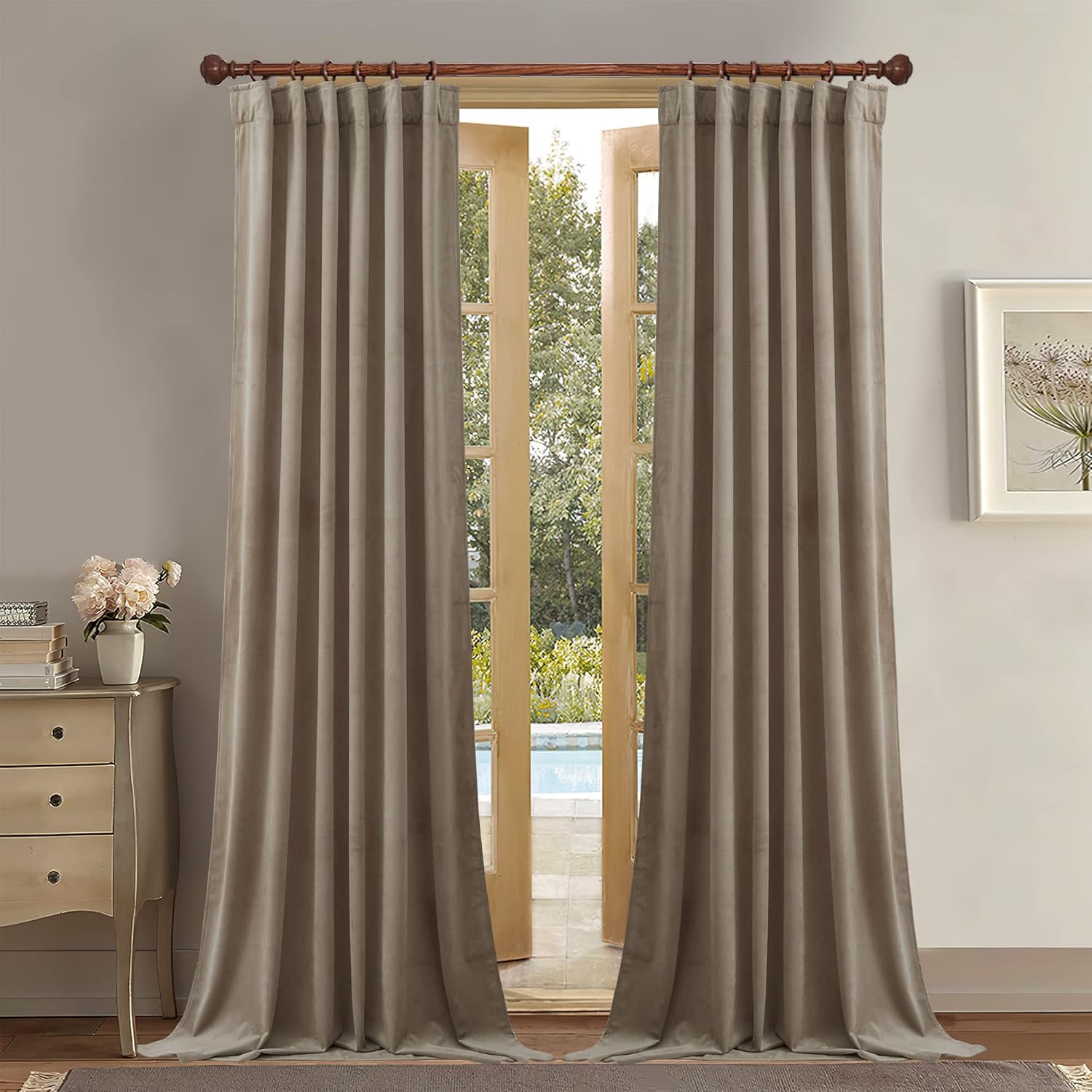 StangH Extra Long Velvet Curtains 120 inches for Luxury Decor