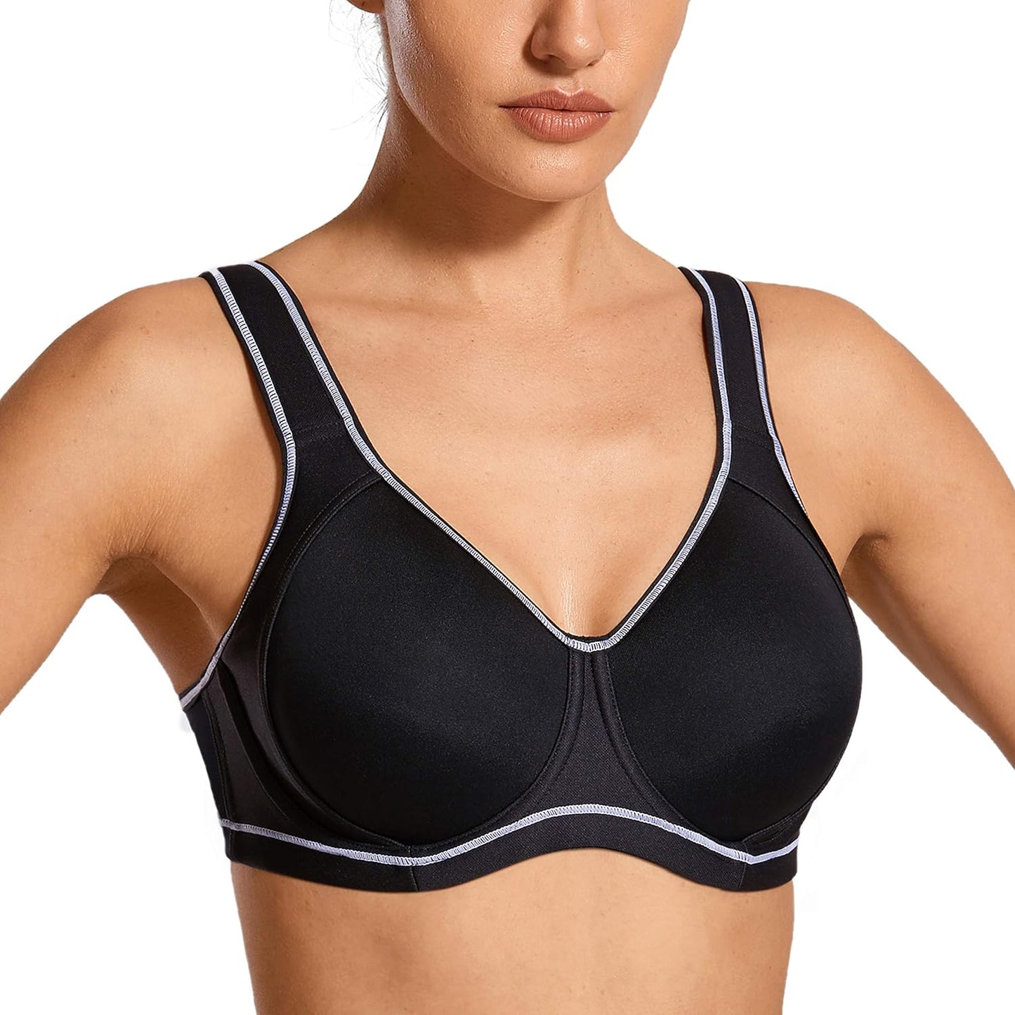 SYROKAN High Impact Sports Bras for Women with Underwire Support