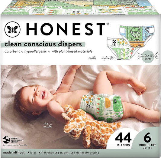 The Honest Co. Plant-Based Diapers | Sustainable, Size 6, 44 Count