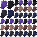 100 Pair Winter Gloves Bulk for Men Women - Warm Knitted Stretchy Pack