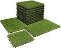 XLX TURF Artificial Grass Interlocking Deck Tiles 18 Pack - Soft