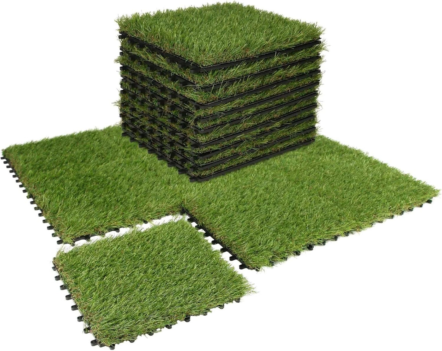 XLX TURF Artificial Grass Turf Interlocking Deck Tiles Set 18 PCS