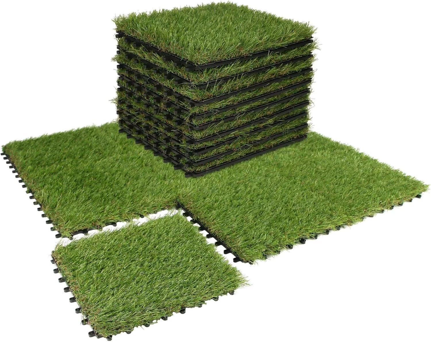 XLX TURF Artificial Grass Turf Interlocking Deck Tiles Set 18 PCS