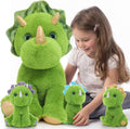 Triceratops Stuffed Animal Family Set 24.5 in - Cozy Dino Cuddle