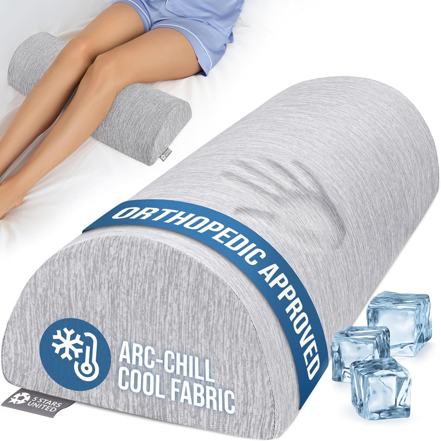 5 STARS UNITED Knee Pillow for Back Sleeping Relief and Comfort