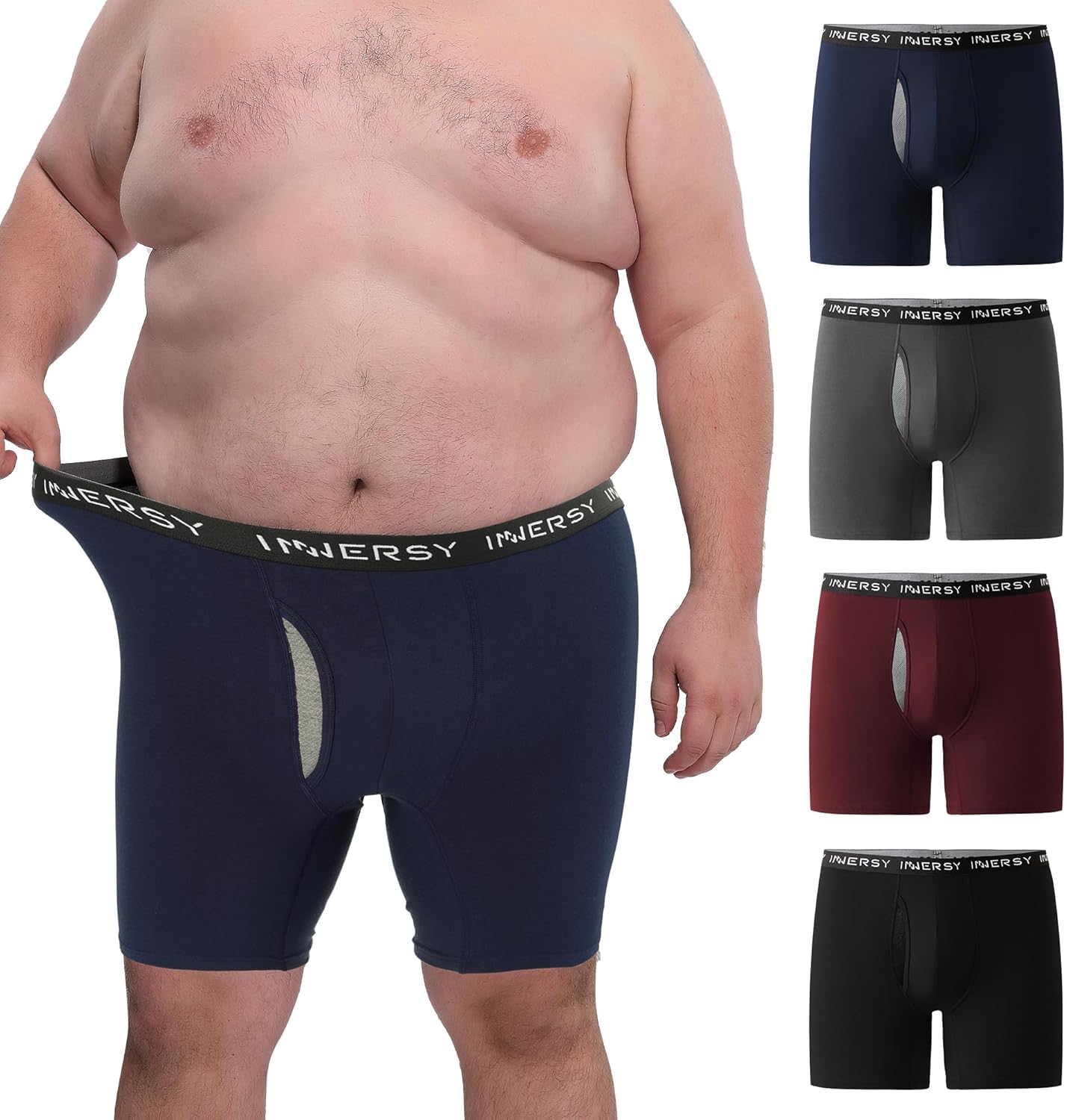 INNERSY Men's Big and Tall Boxer Briefs for Ultimate Comfort