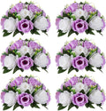 NUPTIO Flower Wedding Centrepieces 6 Pc Lilac White Rose Balls