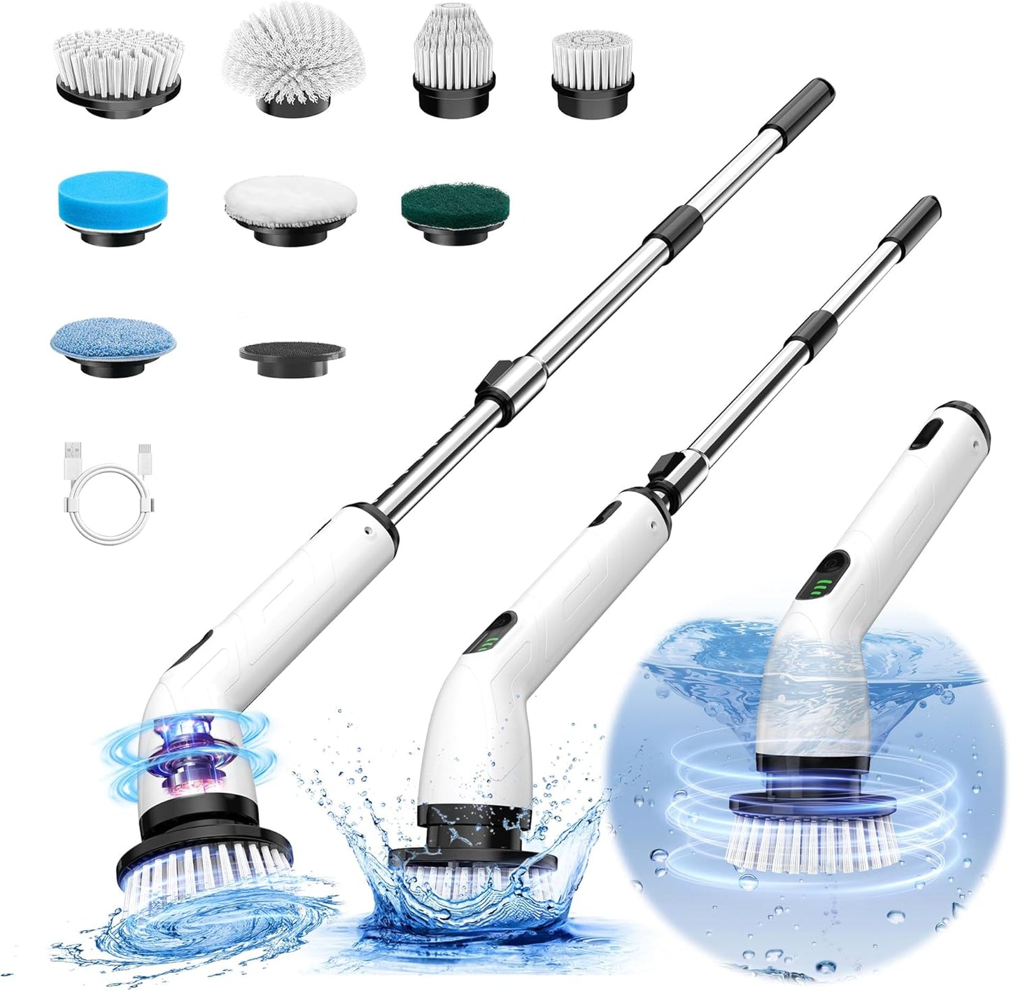 Electric Spin Scrubber with IPX7 Waterproof Design for Easy Cleaning
