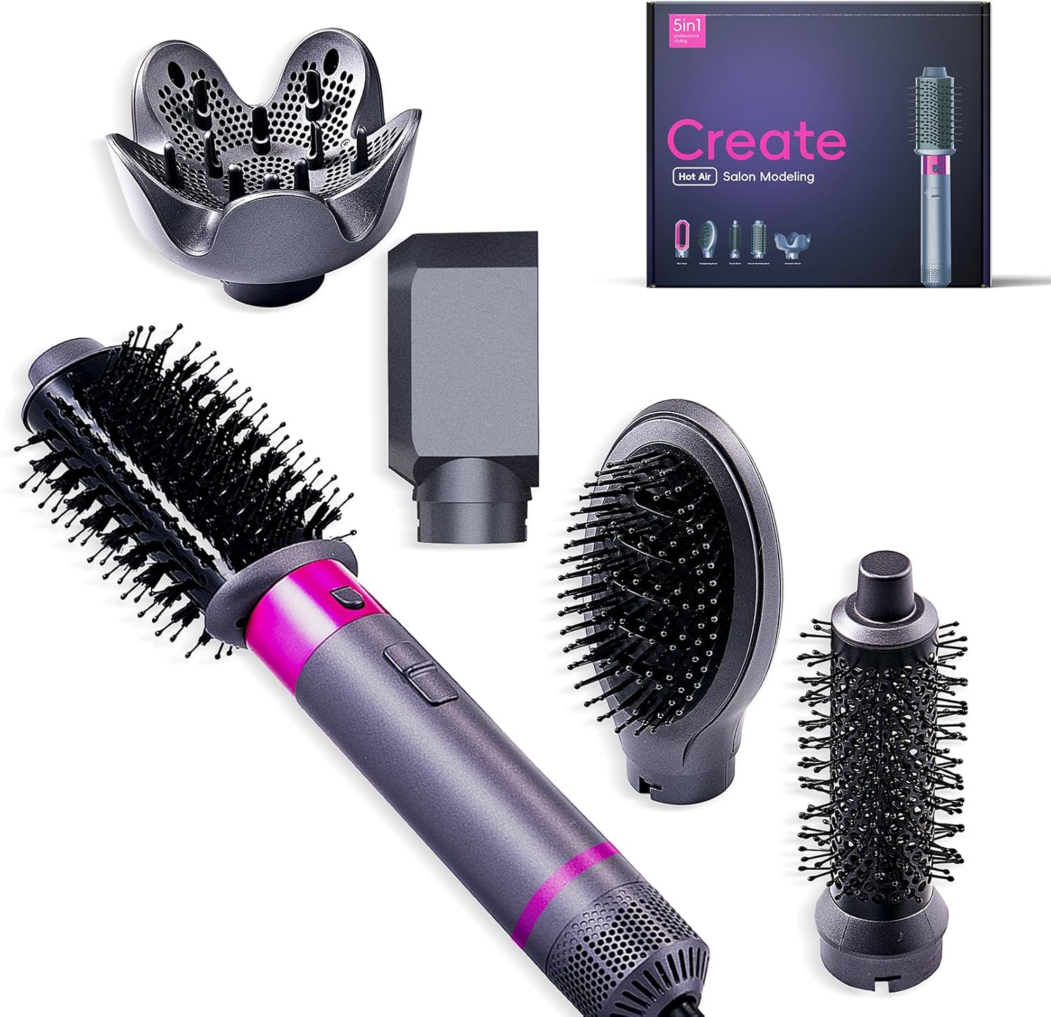 miomi 5-in-1 Hot Air Brush - Effortless Styling