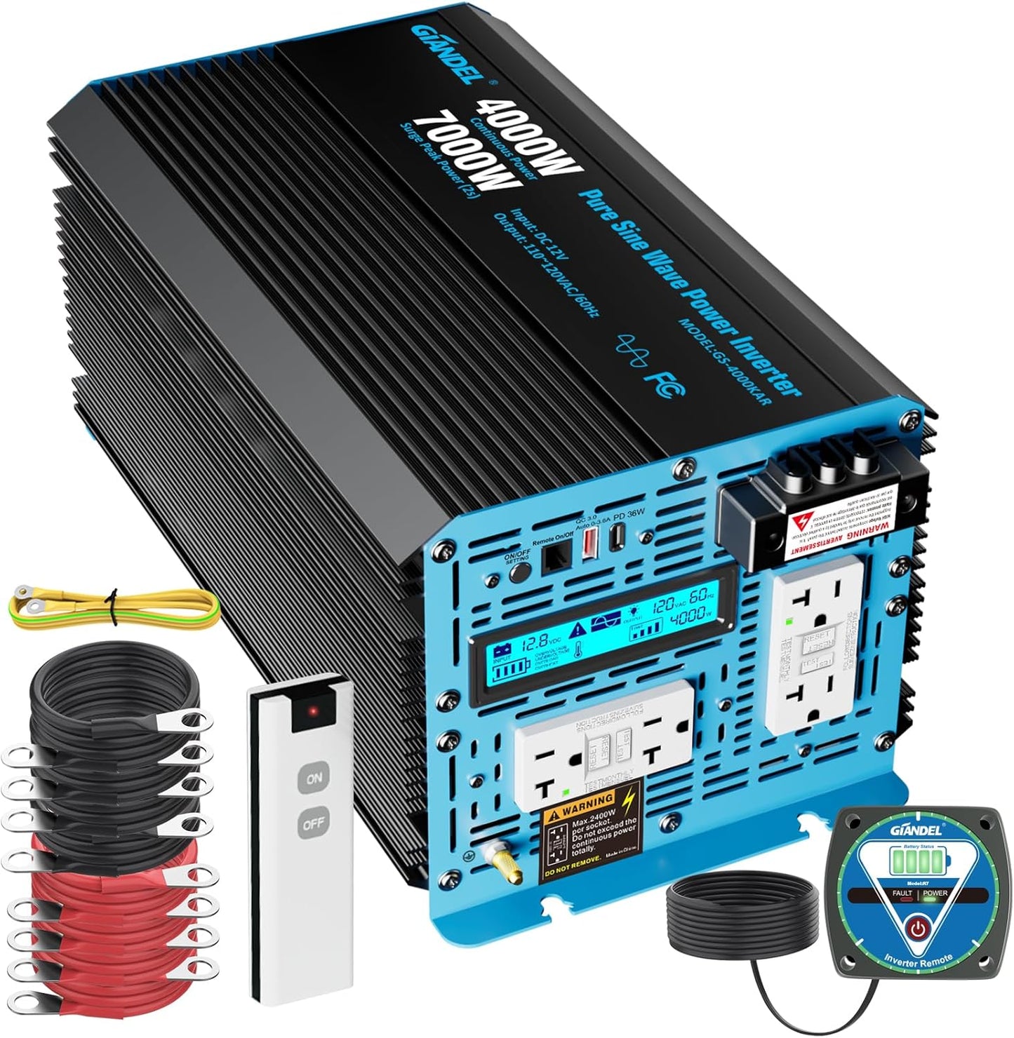 GIANDEL 4000W Pure Sine Wave Inverter for RVs and Off-Grid Use