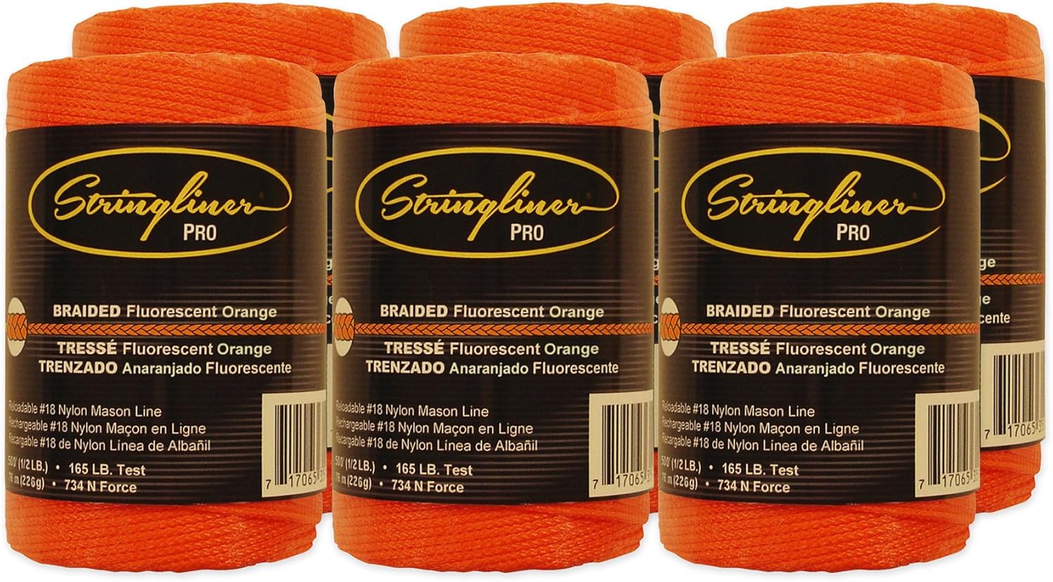 Braided Mason Line Replacement Roll Contractor Pack 500ft - Orange