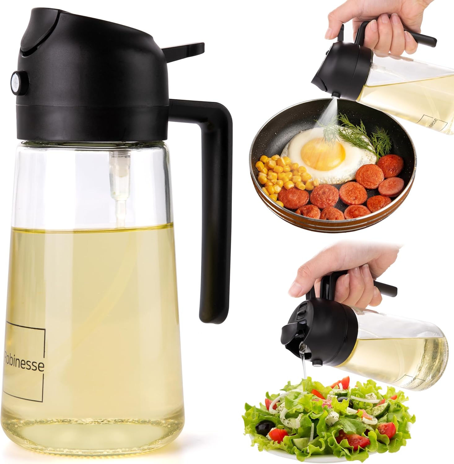 Robinesse 2-in-1 Oil Dispenser & Sprayer - Versatile Kitchen Gadget