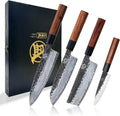 MITSUMOTO SAKARI Japanese Chef's Knife Set 4 Pcs - Hand Forged