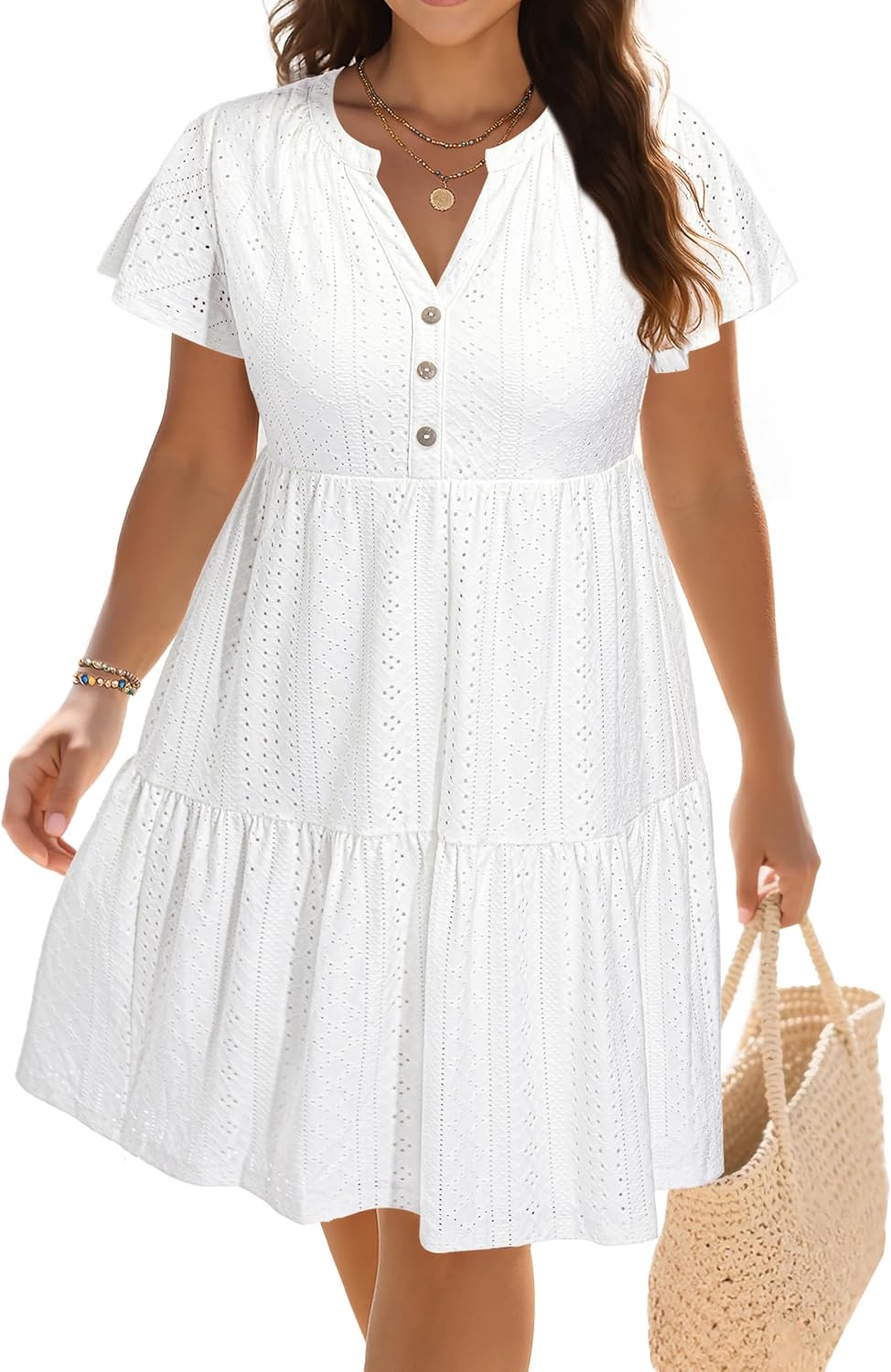 Plus Size Summer Dress for Women - Casual Beach Sundress