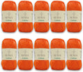 Sensy Calinia 100% Mercerized Giza Cotton Yarn - 10 Skeins Orange