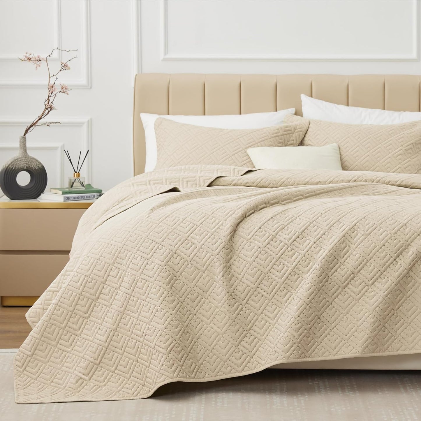 EXQ Home Quilt Set Full/Queen Size Lightweight Modern Bedspread