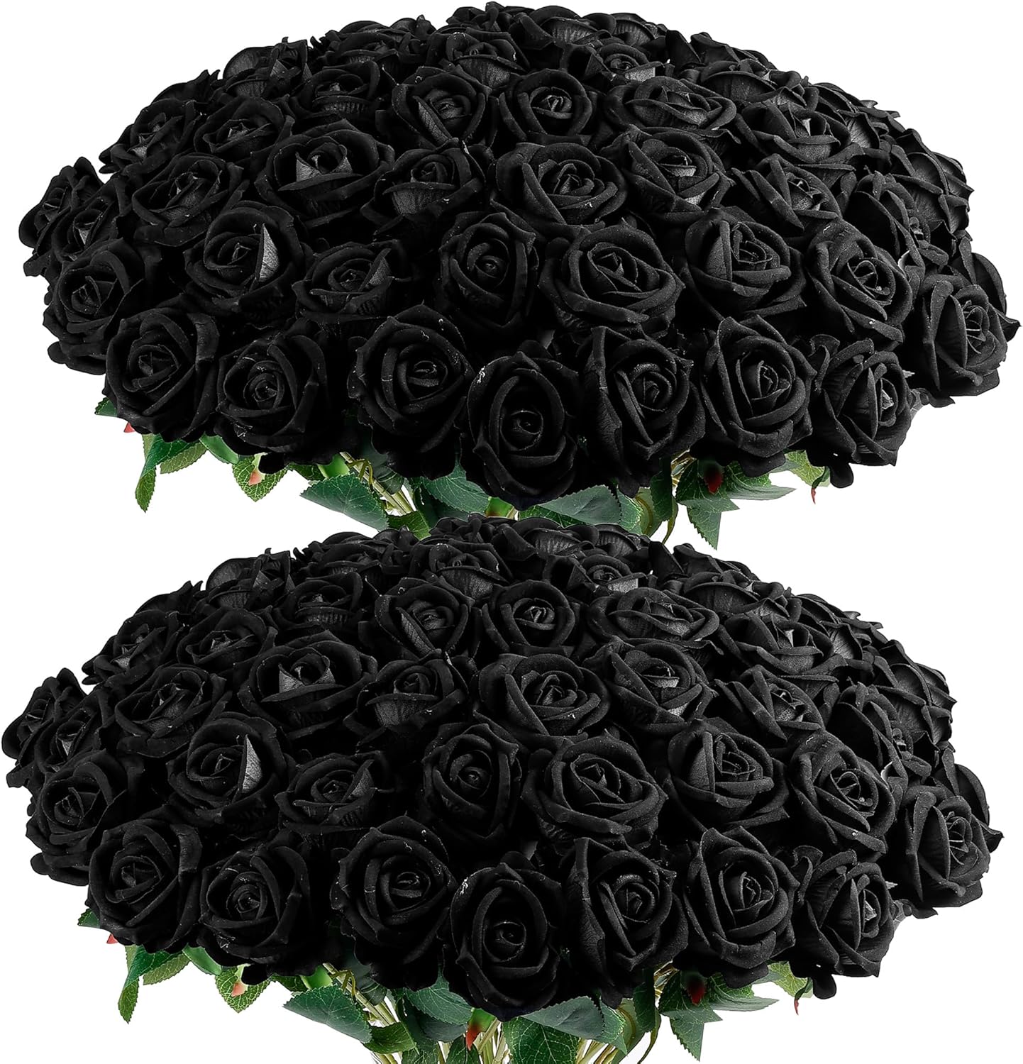 60PCS Black Fake Roses for Weddings, Decor, and Events