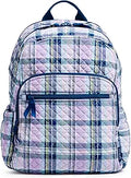 Vera Bradley Women's Cotton Campus Backpack, Amethyst Plaid - Recycled