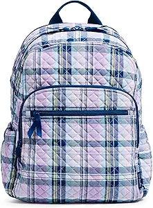Vera Bradley Women's Cotton Campus Backpack in Amethyst Plaid