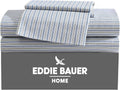 Cotton Percale Twin Sheets Ticking Stripe Navy/Green - Crisp & Cool