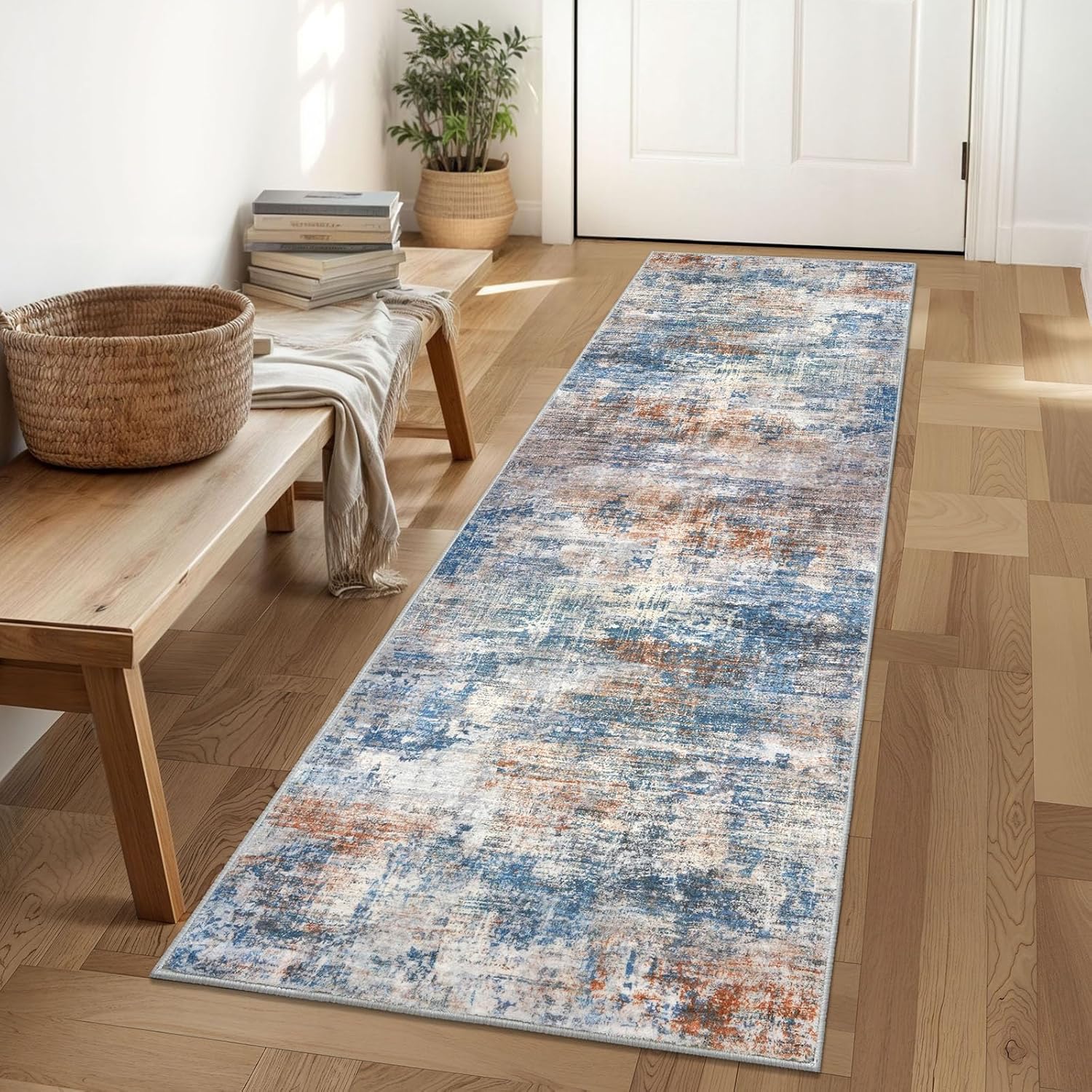 IOHOUZE Abstract Runner Rug 2x6 Ft for Hallways and Kitchens