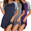 Ekouaer Nightgowns for Women 3 Pack Short Sleeve Sleep Shirts - Soft