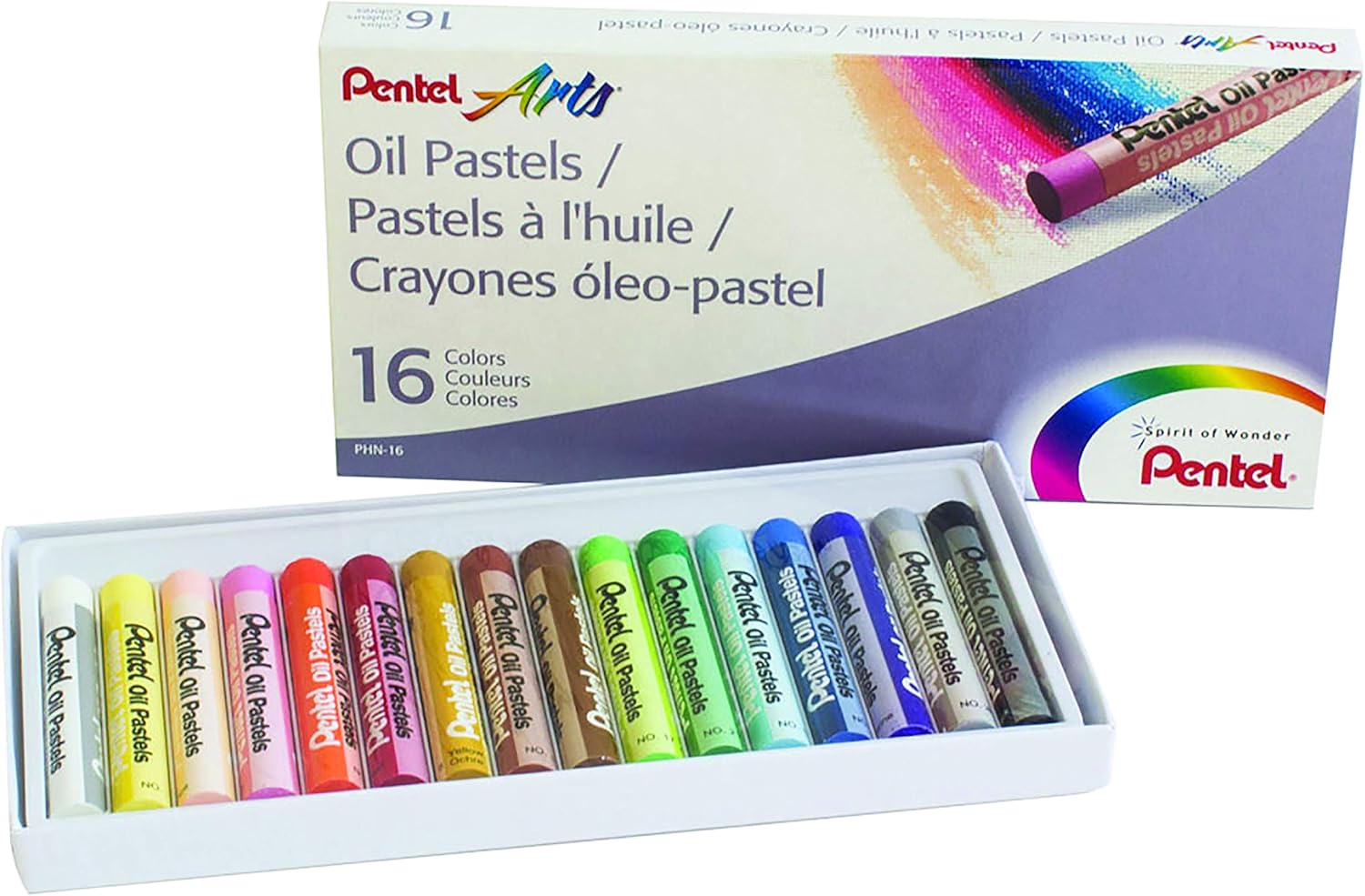 Pentel Arts Oil Pastels 16 Color Set for Vibrant Artwork