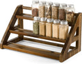 Acacia Wood Spice Rack 3-Tier Organizer - Walnut countertop or cabinet