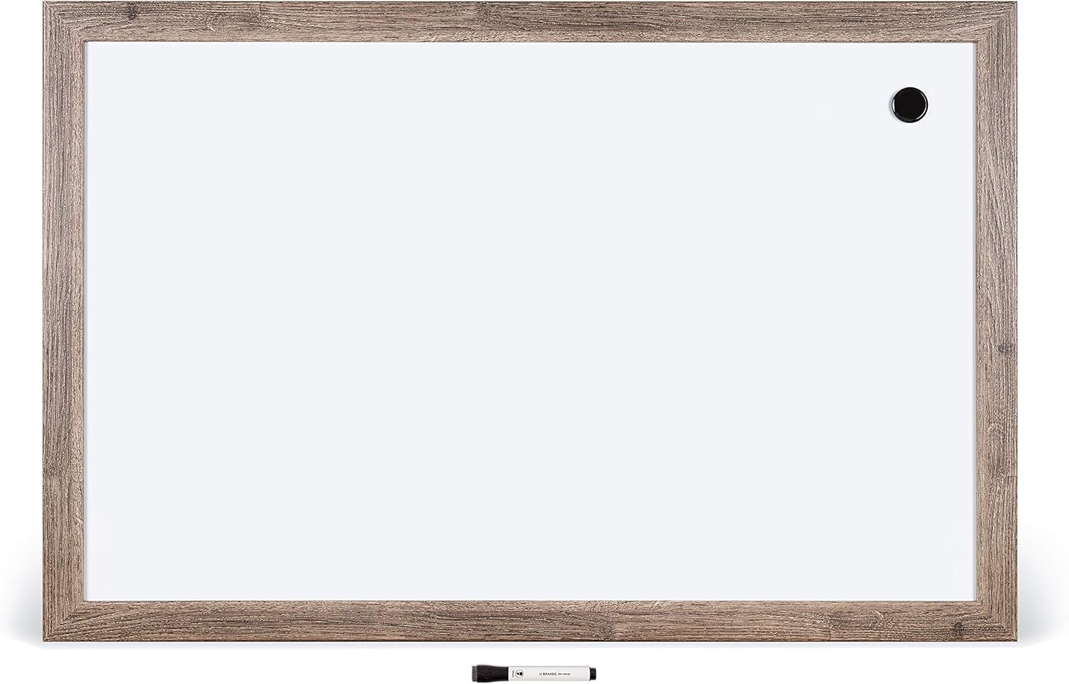 U Brands Decor Magnetic Dry Erase Board with Rustic Frame