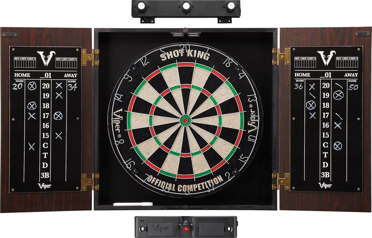 Viper Stadium Cabinet & Shot King Dartboard Bundle for Gamers