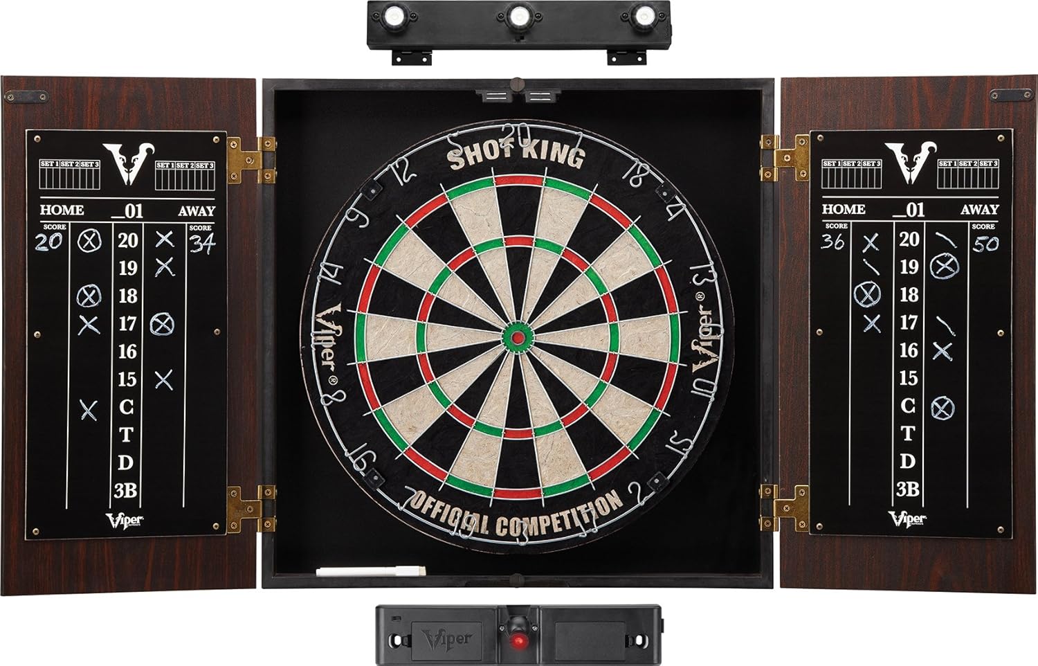 Viper Stadium Cabinet & Shot King Dartboard Bundle for Gamers
